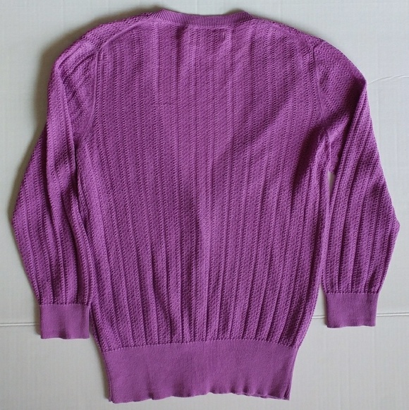 Old Navy Lacey Knit V-neck 3/4 Sleeve Cardigan - Picture 4 of 4